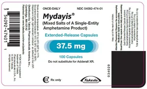 Mydayis 37.5mg Extended-Release Capsules